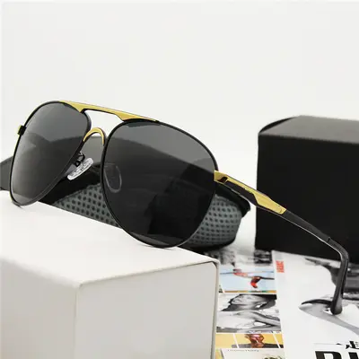 Men's Polarized Pilot Sunglasses, UV Protection, Driving and Fishing, Model 8722 - 5