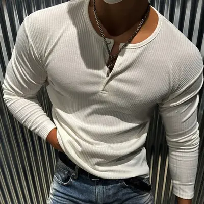 Men's Slim Fit Long Sleeve Quick-Dry Breathable Running Shirt