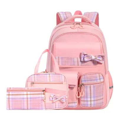 Neues grenzüberschreitendes Schleife-Dreibestandteile-Set Schulrucksack große Kapazität Doppeltragegurte für Mittel- und Oberschülerinnen sowie Studentinnen - 11