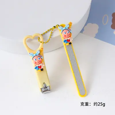 Nail clipper set, cute cartoon star design, ear pick and file - 9