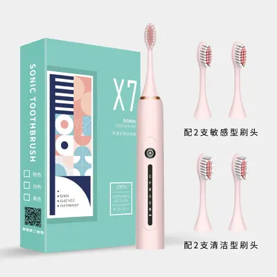 Sonic Electric Toothbrush Rechargeable Couple Set - 8