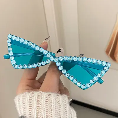 Rhinestone Bow Colorful Small Frame Party Sunglasses - 10
