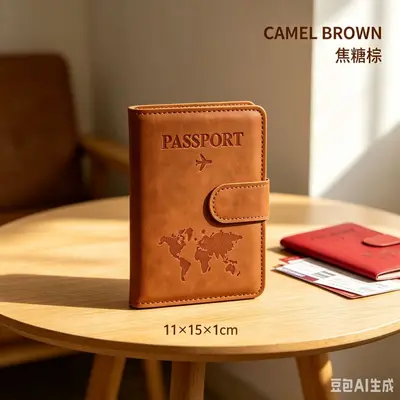 Passport Holder Multifunctional SIM Card Slot Matte PU - 10