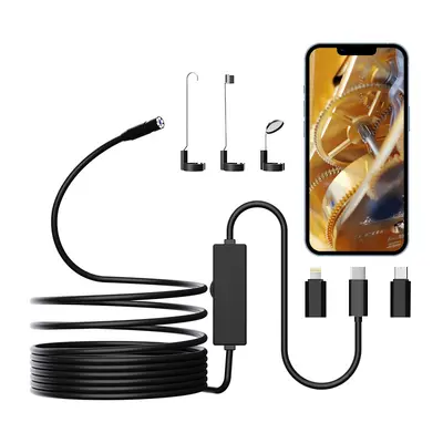 Fabrika toptan satış 3'ü 1 arada HD Android Apple IOS doğrudan bağlantı endüstriyel endoskop 8mm karbon yığılması tespit kamerası - 6