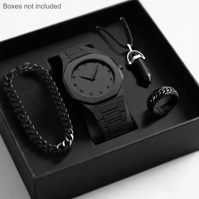 2025 Sonbahar Yeni Koleksiyon Erkek Saati Hafif Lüks Niş Yüksek Kaliteli Minimalist Moda Kuvars Saati Siyah Büyük Kadran