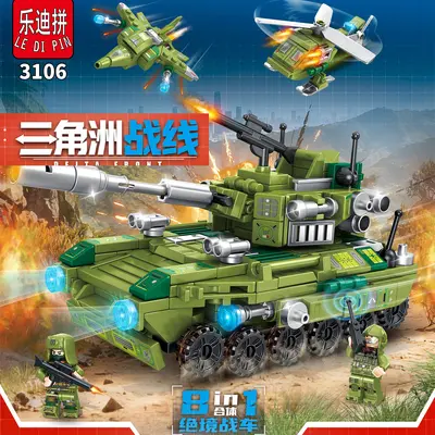 3106 Delta-Front Militär-Panzer Bausatz, 8 in 1, Kompatible Steine - 5