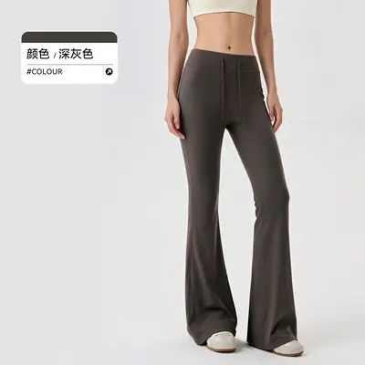Women's Fleece-Lined Yoga Flare Pants, Butt-Lifting, Long - 9