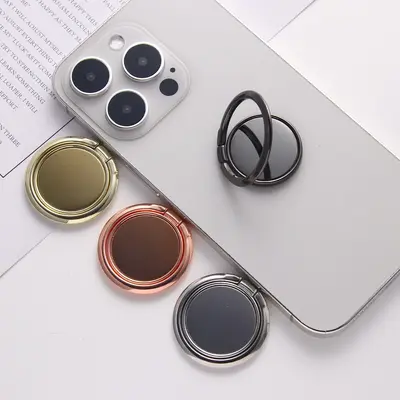 Metal Araba Manyetik Telefon Tutucu, Halka Tokalı, Aynalı Arka Etiket