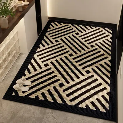 New Chinese-Style High-End Entrance Door Mat, Entryway Carpet, Living Room Foyer Rug, Bedside Rug, Doorway Floor Mat, Dirt-Resistant, Household