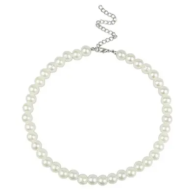Retro imitation pearl necklace, Korean style, minimalist