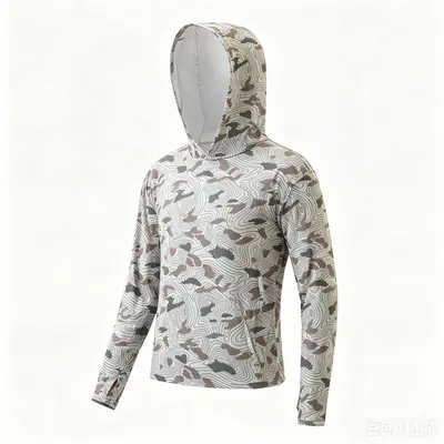 Çocuk kapüşonlu sweatshirt, kamuflaj desenli, çok renkli dış giyim üstü - 8