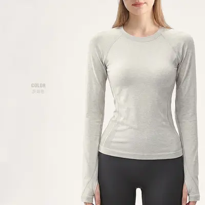 Long Sleeve Yoga Top, Breathable and High-Stretch - 7