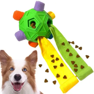 Örgü Koku Alma Topu, Zeka Geliştirici Köpek Oyuncağı, Gizli Mama Topu - 7