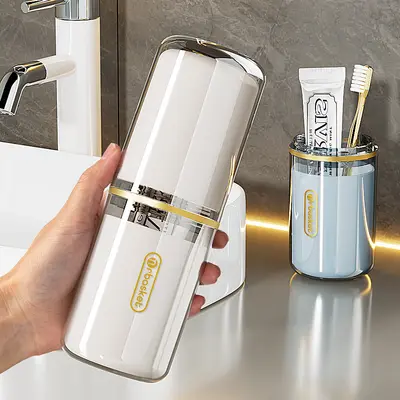 Portable Electric Toothbrush Storage Box and Mouth Rinse Cup Travel Set