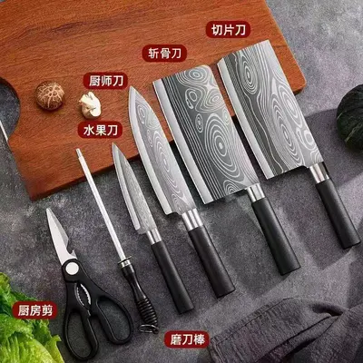 Yangjiang bıçak seti Şam ev keskin şef et dilimleme paslanmaz çelik kemik doğrama bıçağı mutfak bıçağı süper hızlı - 12