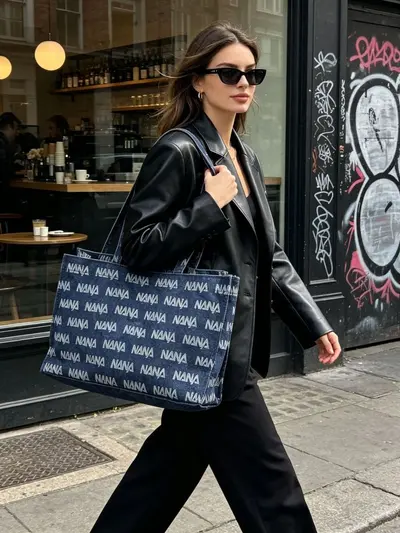 Grenzüberschreitender Jeans-Stoff Beutel Maßanfertigung Volldruck Tote Bag große Kapazität Damen Schultertasche Einkaufstasche Tragetasche nach Zeichnung und Muster gefertigt