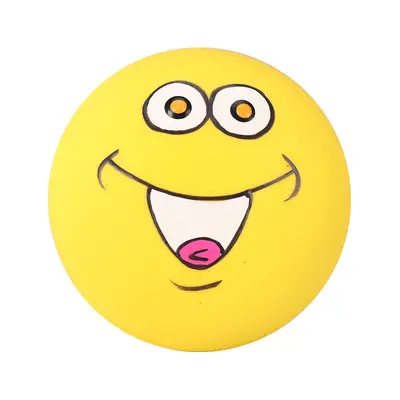 Smiling Face Squeaky Latex Dog Toy, Durable - 11