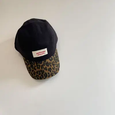 Çocuk Leopar Desenli Renk Bloklu Beyzbol Şapkası, Kore Tarzı, Sonbahar Kış