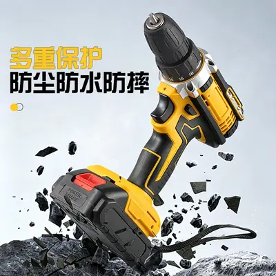 21V Cordless Impact Drill, Lithium Battery, with Bits - 4