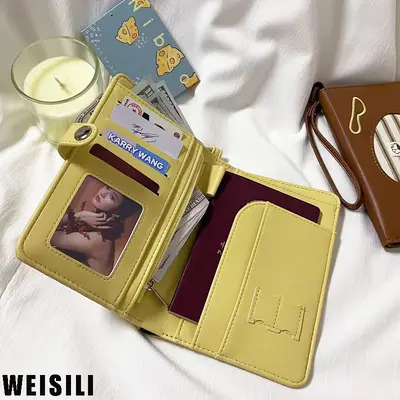 Cute Embroidered Passport Holder with Lanyard Travel Document Storage Bag Korean Style Simple Passport Cover Wholesale - 2