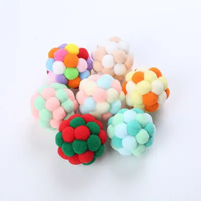 Colorful Squeaky Bell Cat Ball, Wear-Resistant