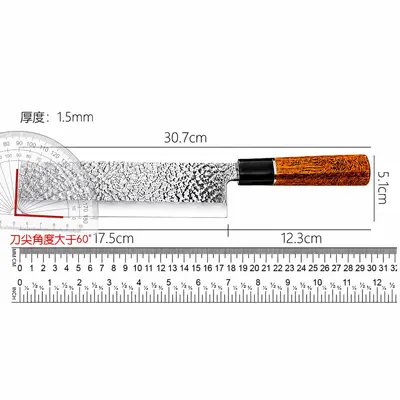 锻打菜刀套装切片刀家用切菜刀厨房专用切肉刀厨师刀厨房刀具套装 - 8