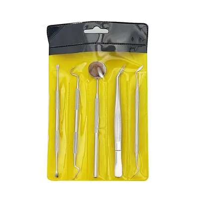 Diş temizleme aracı seti, 6 parça, paslanmaz çelik - 4