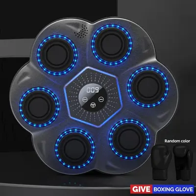 Sınır ötesi akıllı Bluetooth müzikli boks hedefi ev boks duvar hedefi çocuk boks ve antrenman eğitmeni müzikli boks makinesi - 9