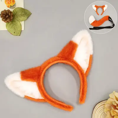 Halloween Fox Ears Headband and Tail Set, Party Costume Accessory - 7
