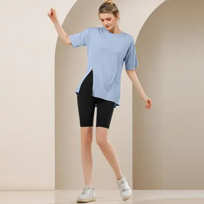 Women's Yoga Set Short Sleeve Quick-Dry Top - 10