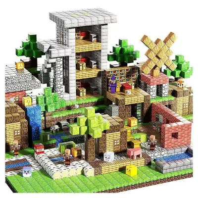 Magnetic Building Blocks, Modular Construction Toy, Storage Bucket