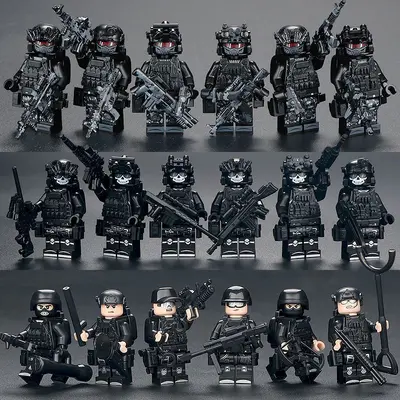Asker, Polis ve Özel Kuvvet Minifigür Yapı Blokları Seti, Silahlarla - 8