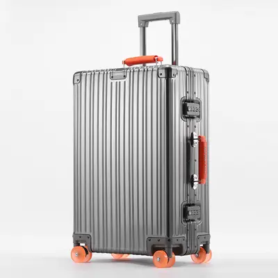 Aluminum-Magnesium Alloy Travel Suitcase with Silent Universal Wheels and Combination Lock - 11