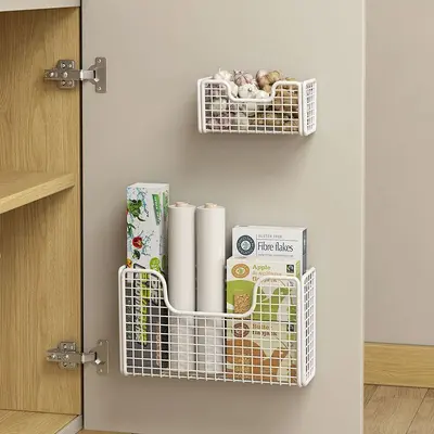 Kitchen cabinet door storage shelf adhesive no drilling - 2