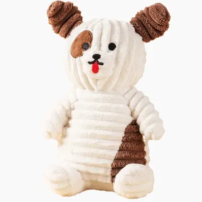 Köpek diş kaşıma peluş sesli oyuncak, küçük ırk - 6