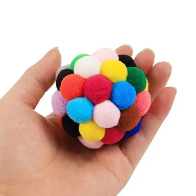 Colorful Sound Plush Ball Jingle Ball Interactive Cat Toy Wholesale