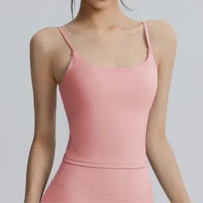 Damen-Yoga-Top mit Brustpolster, Nylon, rückenfrei - 9