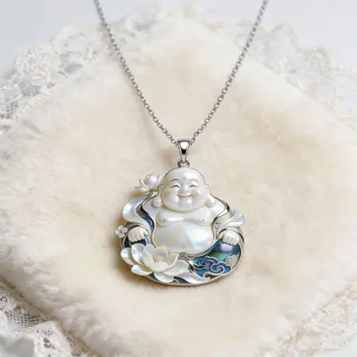 国风九尾狐项链女珐琅彩吊坠轻奢锁骨链小众设计高级感饰品 - 8