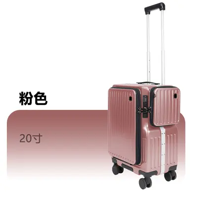 20 Inch Front-Opening Aluminum Frame Carry-On Suitcase with USB Charging - 10