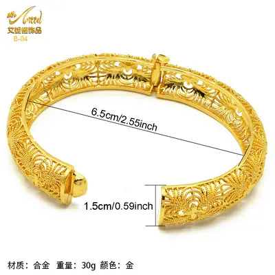 Gold-plated bracelet, Dubai bride style, light luxury