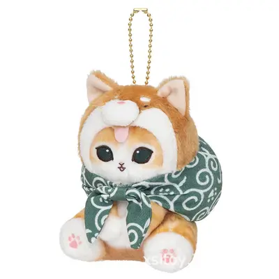 Cartoon-Hai-Katze Plüsch-Schlüsselanhänger, Taiyaki-Dorayaki-Design