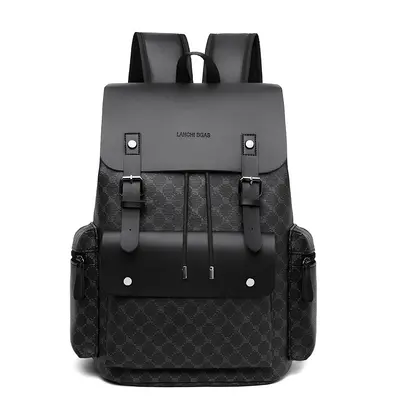 Men's Plaid Backpack, Laptop Compartment, Large Capacity Business - 7