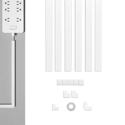 PVC Surface-Mounted Cable Trunking Set, Flame-Retardant, Self-Adhesive - 6