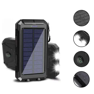 3.6 Çapraz Sınır Outdoor Solar Power Bank 20000mAh Büyük Kapasiteli LED Aydınlatma Su Geçirmez Taşınabilir Şarj Cihazı LOG - 10