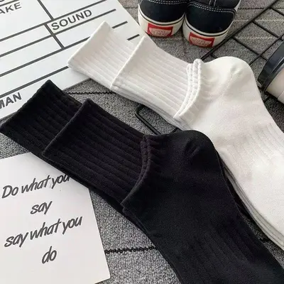 Men's and Women's Cotton Mid-Calf Sports Socks