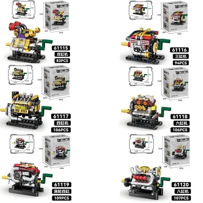 V8 Engine Building Block Toy Set, Desktop Model Ornament - 6