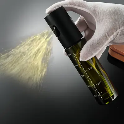 Light-Blocking Stainless Steel Glass Oil Sprayer Bottle, Press Atomizer, Food-Grade