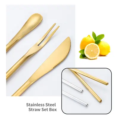 Japanese-Style 304 Stainless Steel Fruit Fork and Long Handle Coffee Stirring Spoon