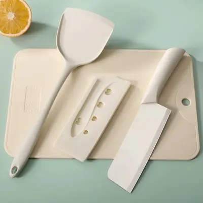 Kitchen knife and cutting board with silicone spatula and spoon - 11