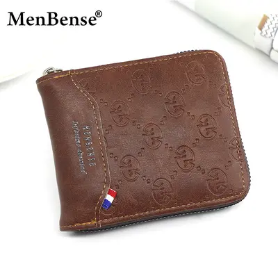 Neue Herren-Geldbörse, modische bedruckte kurze Herren-Geldbörse, Reißverschluss-Tasche, zweifach gefaltete Tasche, Geldbörsen-Hersteller, Direktlieferung, Großhandel